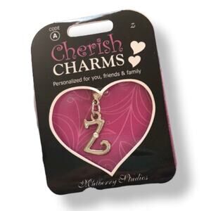 Cherish Charms Z Monogram Initial Bracelet Charm Silvertone‎ Silver Tone NEW